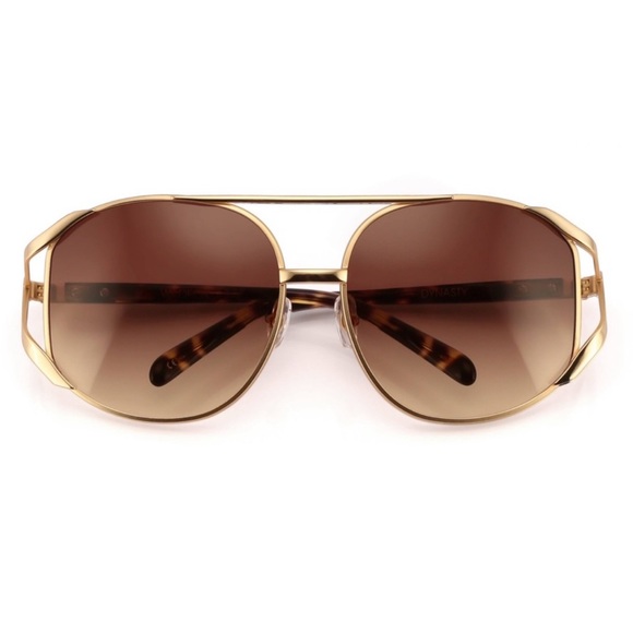 WILDFOX Dynasty Sunglasses NEW Gold With Brown Lens Rare NEW - Picture 1 of 15